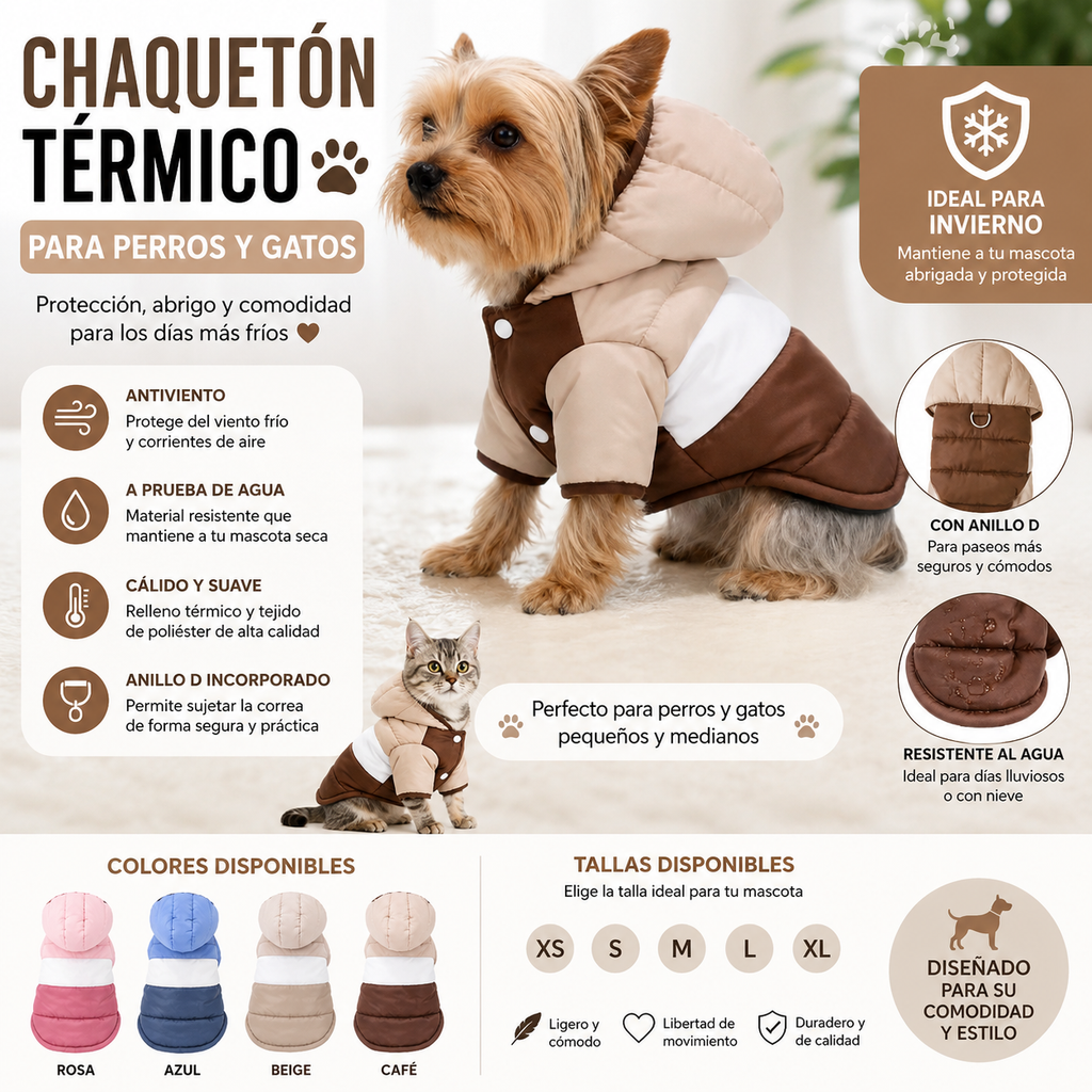 Sudadera con Capucha para Perros – Abrigo de Invierno para Mascotas