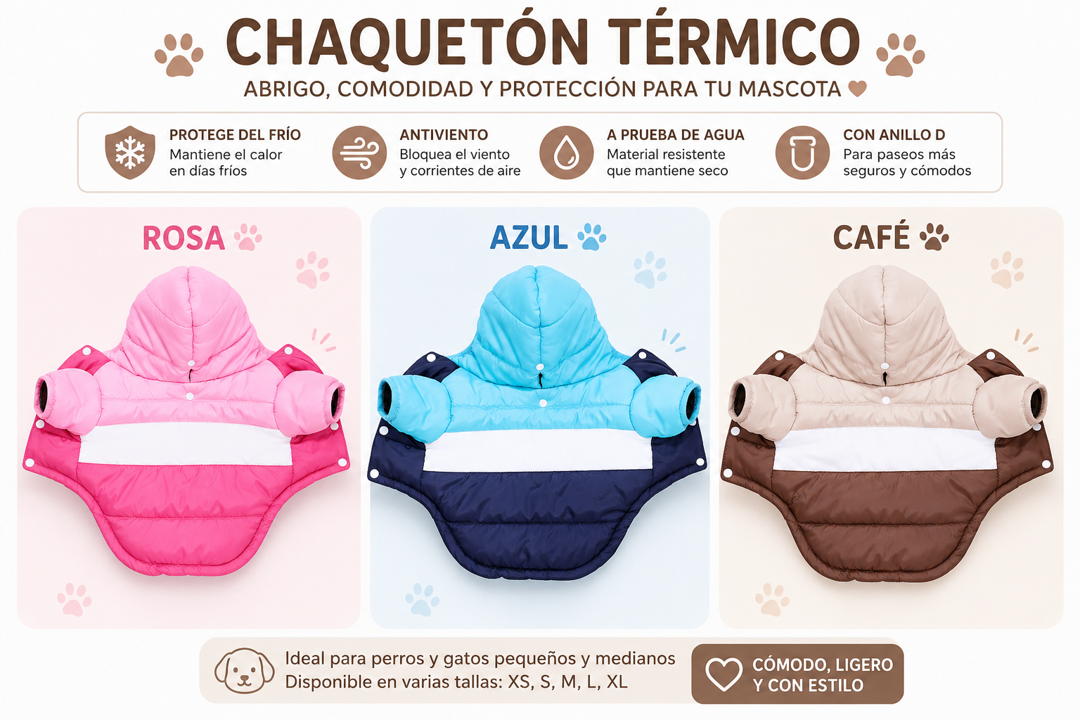 Sudadera con Capucha para Perros – Abrigo de Invierno para Mascotas